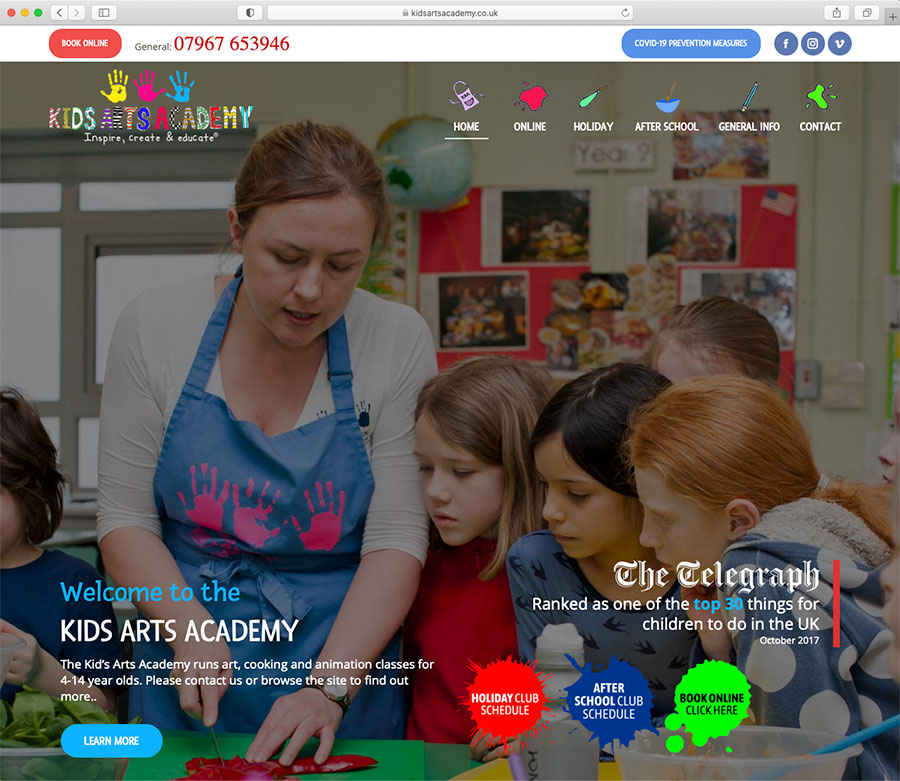 Kids Arts Academy - home page